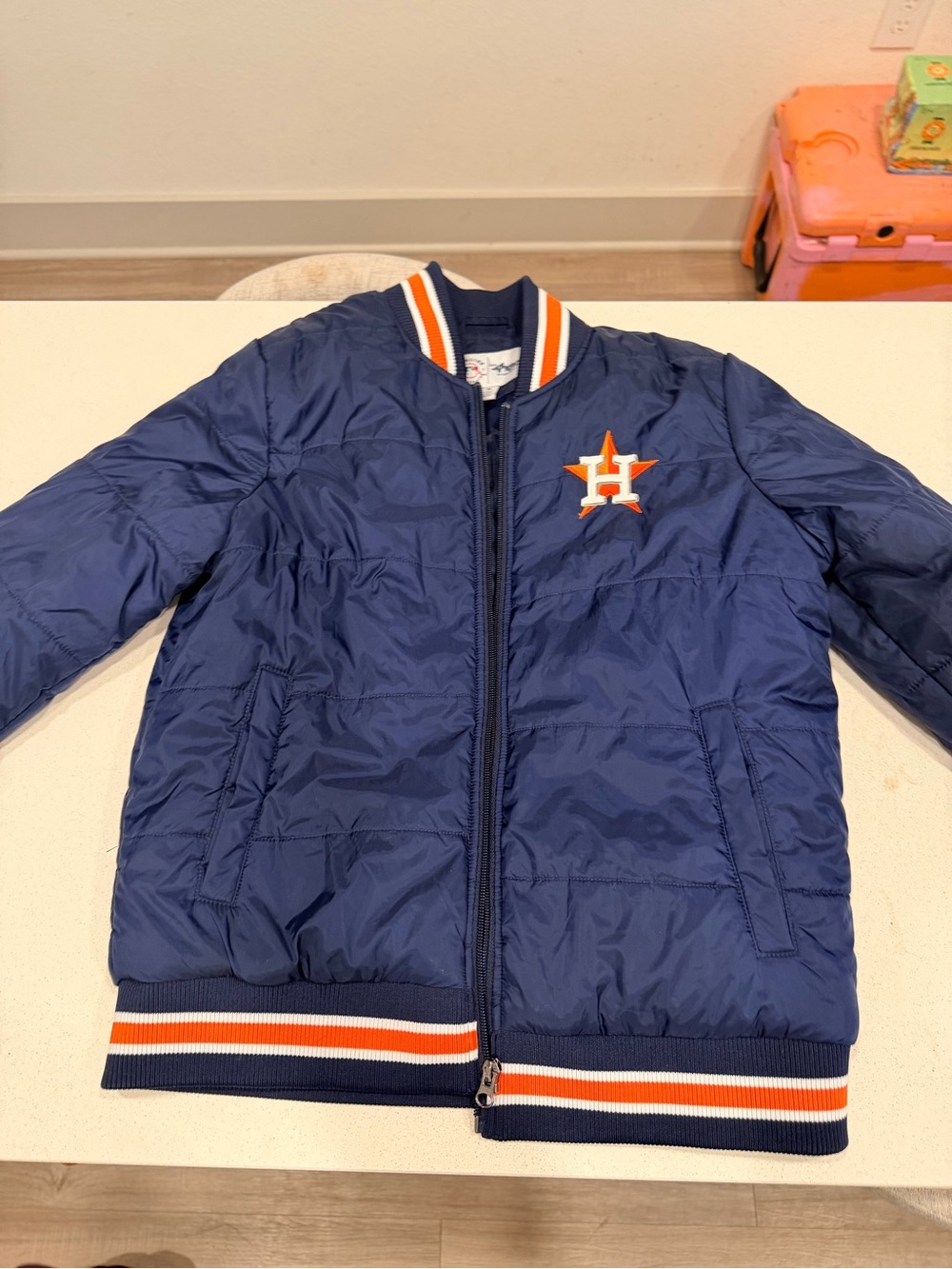 Genuine Merchandise Navy and Orange Bomber Jacket
